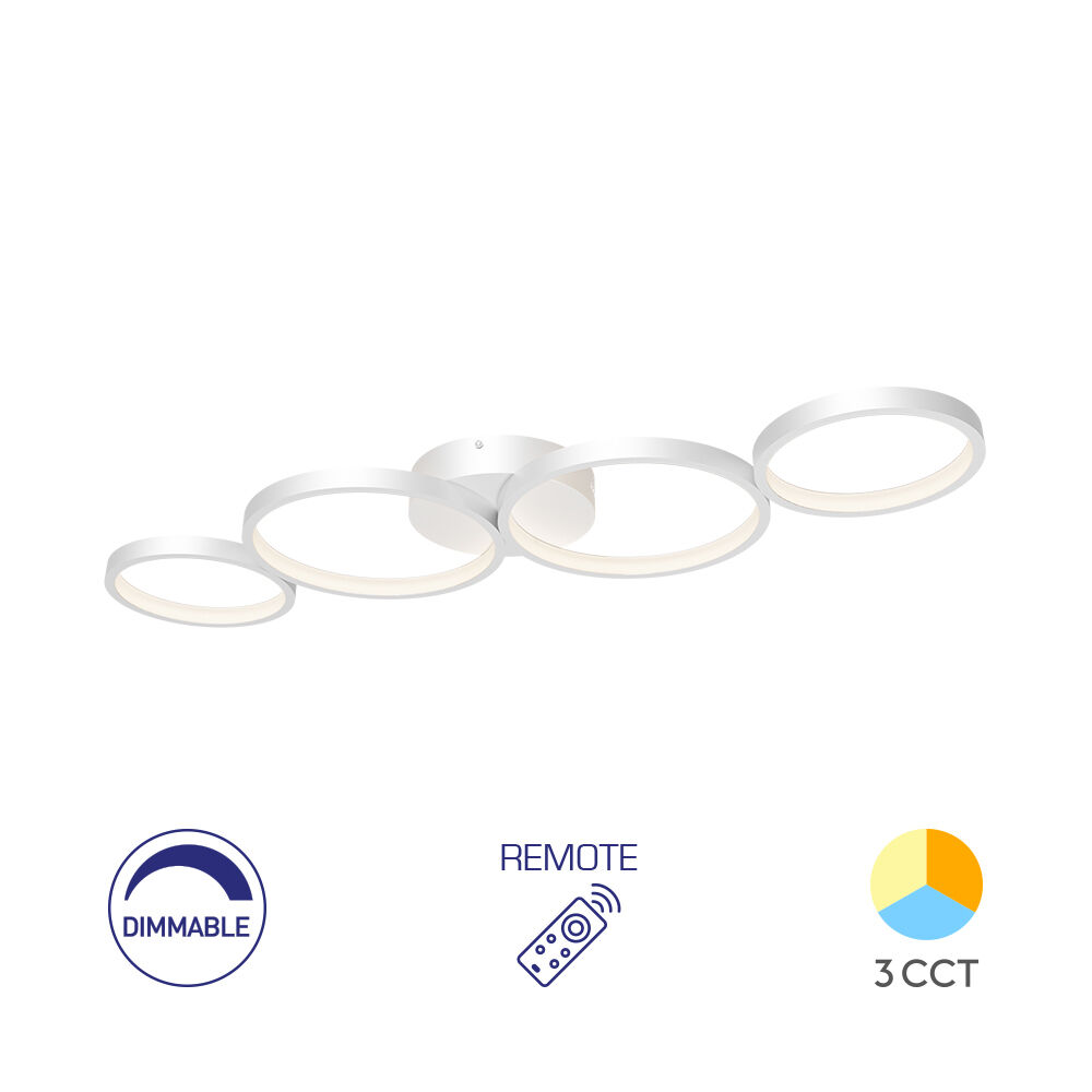 Braytron NELA SR1 RND White 60W RMT IP20 Ceiling Light