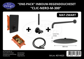 Best Design One-Pack Inbouw-Regendoucheset Clic-Nero-M-300 4014420