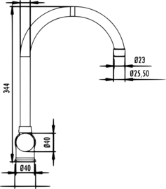 Creavit ZENAR Eenhendel Keukenmengkraan Hoog ZN7620