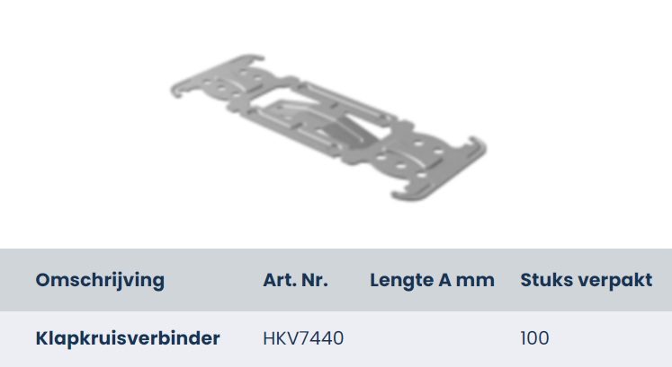 Klapkruisverbinder, doos 100 stuks HKV7440