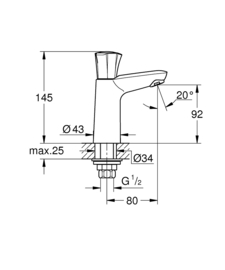 Grohe Costa L Toiletkraan Hoog 20186001