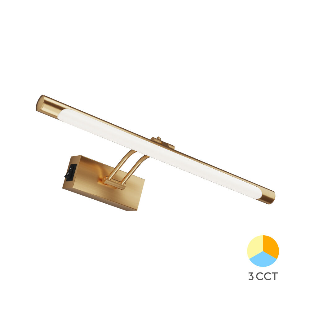 Braytron SARA 40cm 8W 3in1-CCT Gold IP20 Mirror Lamp