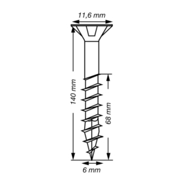 SPAX Uni. Schroef RVS A2 6.0 x 140 T30 T-Star Plus (20x) 4197000601412