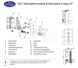 Best Design One-Pack Inbouw-Regendoucheset Clic-Nero-M-300 4014420