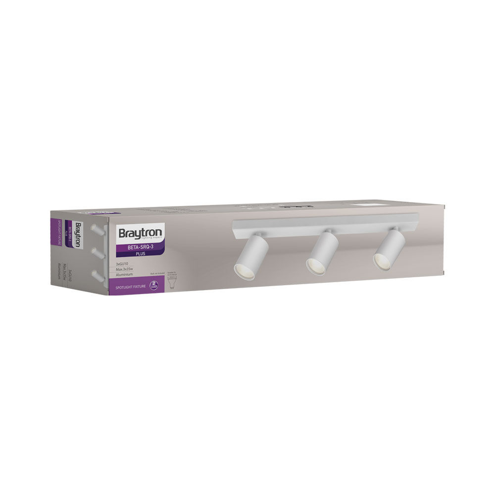 Braytron BETA SRQ 3 White GU10 IP20 Spotlight Fixture