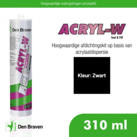 Zwaluw Acryl-W 310ml Zwart 31000641