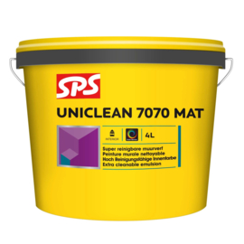 SPS Uniclean 7070 Muurverf Mat 4 L WIT