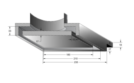 Nedco Vierkant toe-/afvoerventiel, instucbaar, zonder frame Ø100 m 66800600