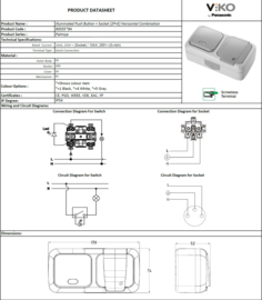 Viko Combinatie Lamp met controlelamp / WCD+RA Hori. Palmiye Grijs 90555594