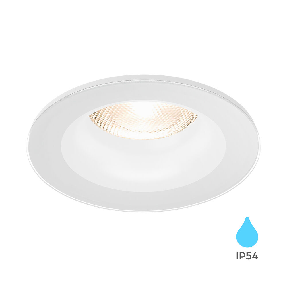 Braytron TETRA ROUND WHITE IP54 Downlight For Bathroom
