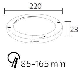 Horoz MARTHA-18/18W Wit 6400K LED SENSOR
