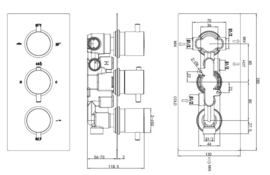 BD New Bologna Inbouw Thermostaat Rond 3860815