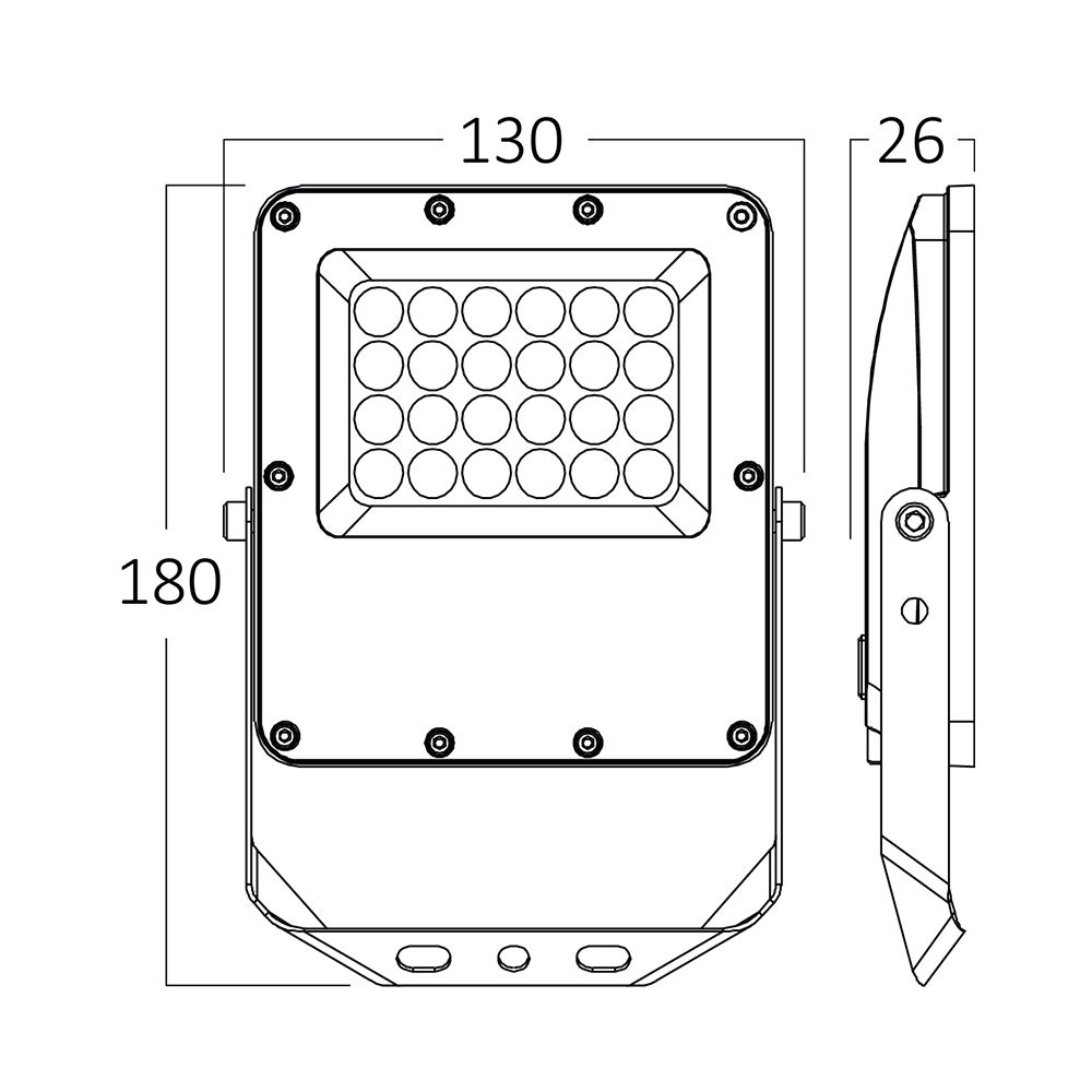 Braytron FLOOD PF 20W Grey 3IN1 IP65 LED Floodlight
