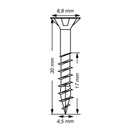 SPAX Uni. Schroef WIROX 4.5 x 30 T20 T-Star Plus (150x) 4191010450307