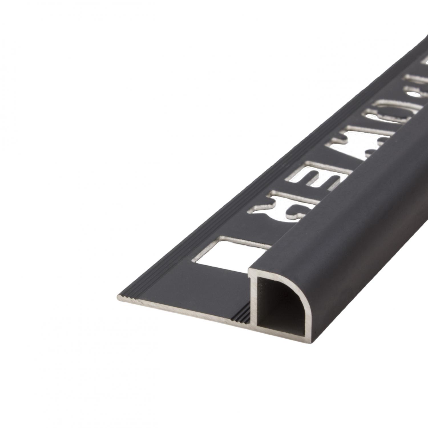NOZOX Kwartrond Alu Mat Zwart 8 x 2500mm OX-P011009100 Tegelprofiel