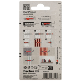 Fischer DuoPower Plug 8x40 WH K 535001