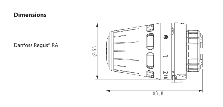 Danfoss REGUS RA nut Click Regelelement 015G3690
