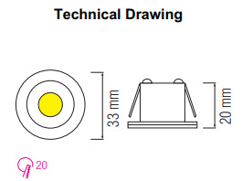 Monica 1W LED Inbouw Rond Chroom 4200K 0160030001