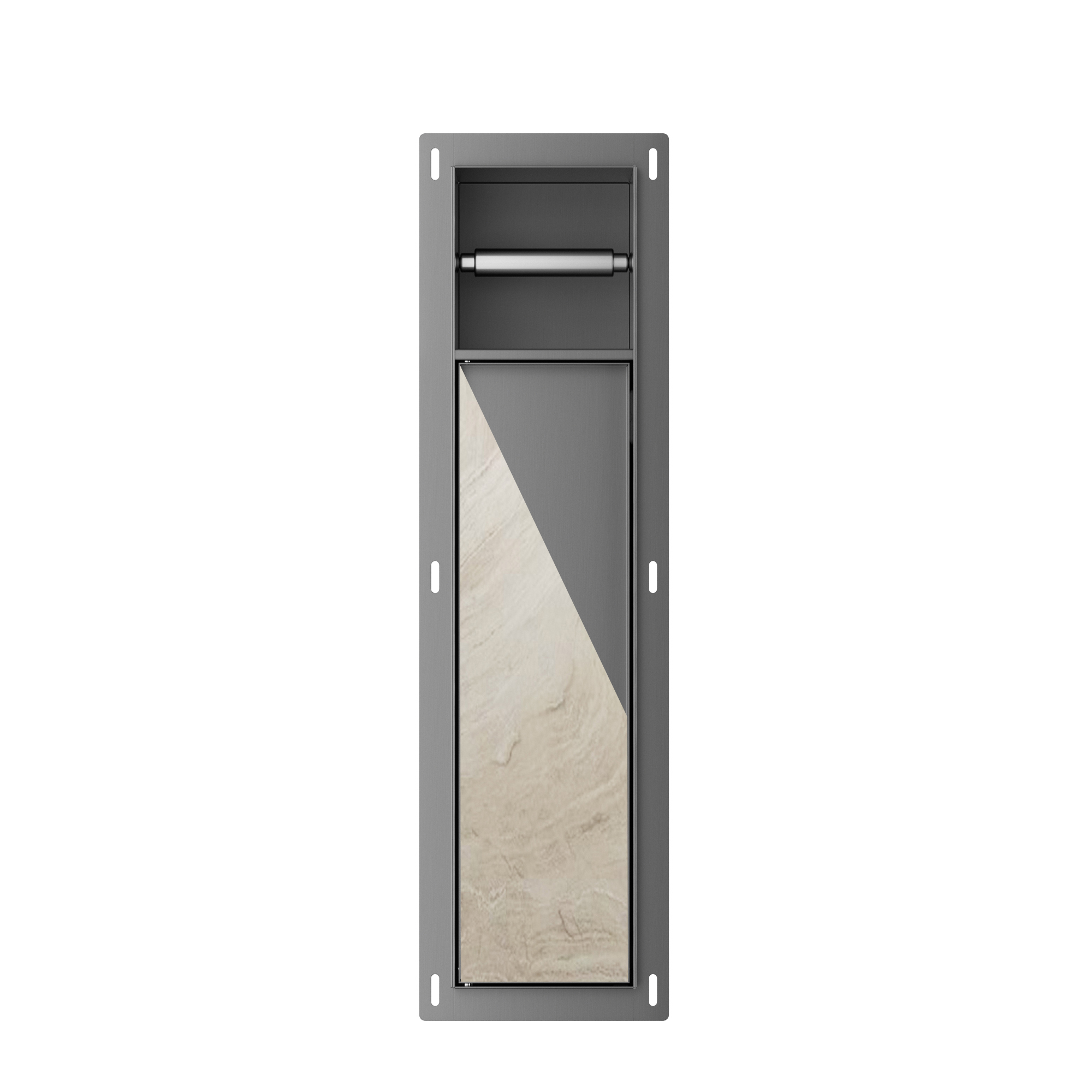 Rocko Toiletrol- en Borstelhouder Inbouw Betegelbaar Gunmetal