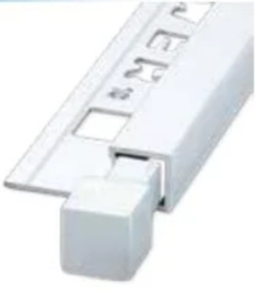 QUTEX Vierkant Alu Hoogglans 8 mm Hoekstuk (2x) OX