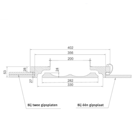 Nedco Rond toe-/afvoerventiel frameloos instucbaar Ø200 mm Coanda 66800400