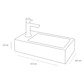 Differnz Helios fonteinset rechthoekig 36 x 18 x 9 cm Wit Links