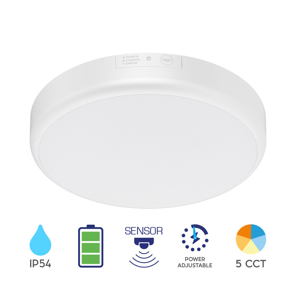 Braytron 20W CEILING LIGHT 4IN1 MICRO. SENSOR IP54 EMERG. KIT