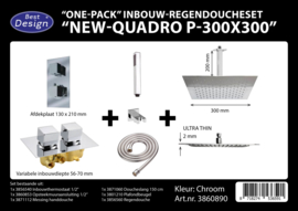 BD New Quadro P300x300 One-Pack Inbouw Regendoucheset 3860890