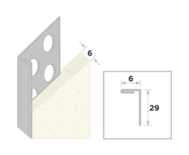 Stucstop 2135 RVS 300cm (6mm)