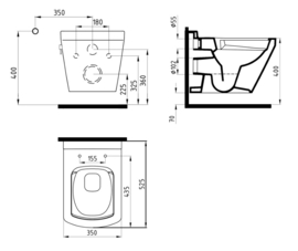 BIEN Neptun Wit Bidet + Kraan Wandcloset Rimless