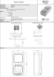 Viko Combinatie Schakelaar / WCD+RA Vert. Palmiye Grijs 90555781