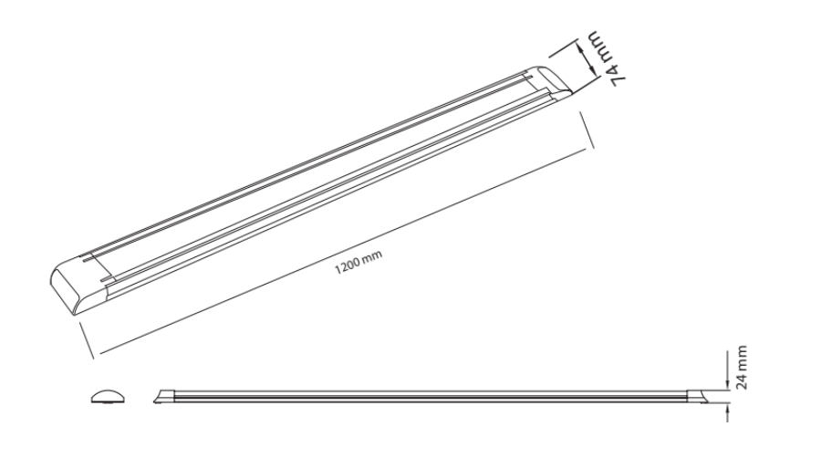 Horoz TETRA SQ-54 120CM 54W 6400K