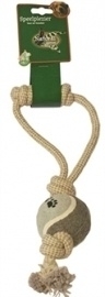 Natural Touwlus met tennisbal 34 cm