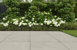 Cerasolid Lucca Almond 90x90x3 cm - Keramische Terrastegel met Leisteen Effect