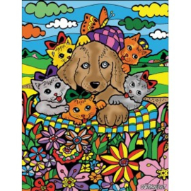 Hond met kittens Small 21x29,7 cm