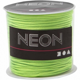 Macramé koord, 1 mm, neon groen, 28 m