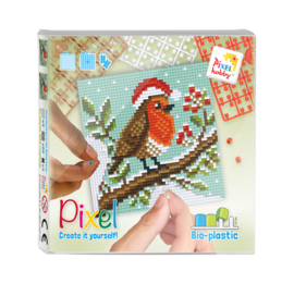 Pixel set kerst vogel