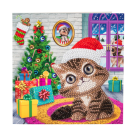 Crystal Art Card Cozy Kitty