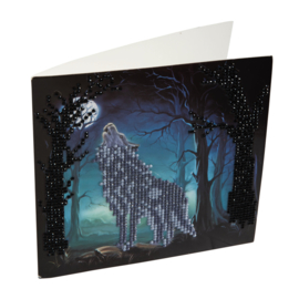 Crystal Art card Howling Wolf