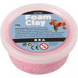 Foam clay glitter licht  roze 35 gram