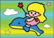 Meisje op dolfijn