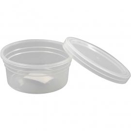 Plastic potje met deksel, h: 38 mm, d: 84 mm, 20 stuks