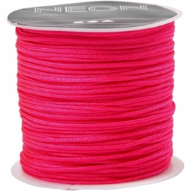 Macramé koord, 1 mm, roze, 28 m