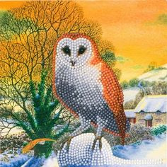 Crystal Art Card Winter owl