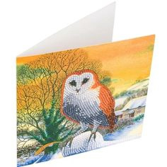 Crystal Art Card Winter owl