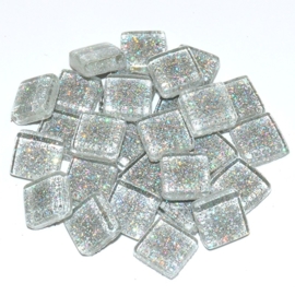 Soft glas Glitter (Vierkant) - Zilver (65 gr)