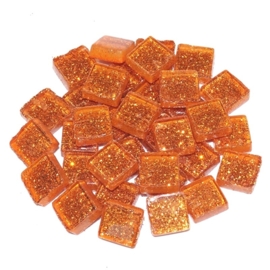 Soft glas Glitter (Vierkant) - Oranje (65 gr)