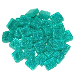 Soft glas Glitter (Vierkant) - Turquoise (65 gr)