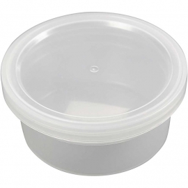 Plastic potje met deksel, h: 38 mm, d: 84 mm, 20 stuks