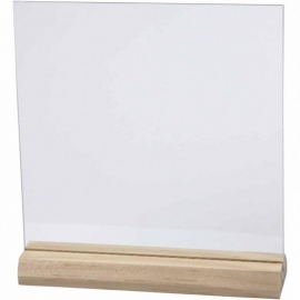 Glazen plaat met houder 15,5 cm x 15,5 cm